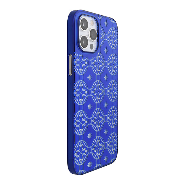 【Web限定】Air Jacket “kiriko” for iPhone12 Pro Max 七宝に花十字 (瑠璃)