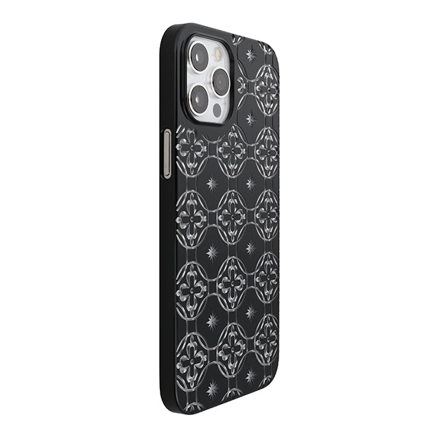 【Web限定】Air Jacket “kiriko” for iPhone12 Pro Max 七宝に花十字 (ピアノブラック)