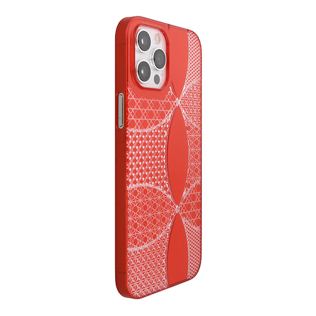 【Web限定】Air Jacket “kiriko” for iPhone12 Pro Max 千代柄・七宝 (紅)