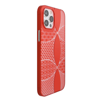 【Web限定】Air Jacket “kiriko” for iPhone12 Pro Max 千代柄・七宝 (紅)