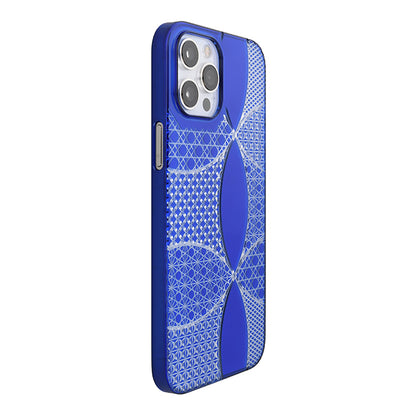 【Web限定】Air Jacket “kiriko” for iPhone12 Pro Max 千代柄・七宝 (瑠璃)