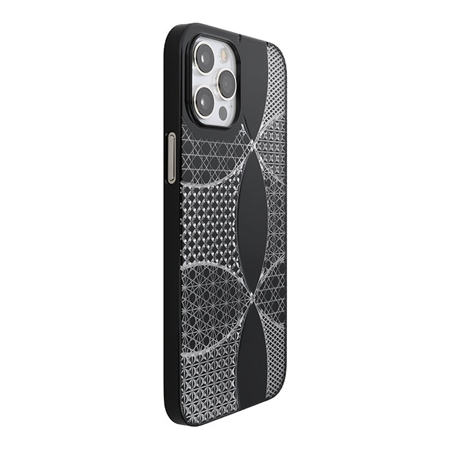 【Web限定】Air Jacket “kiriko” for iPhone12 Pro Max 千代柄・七宝 (ピアノブラック)