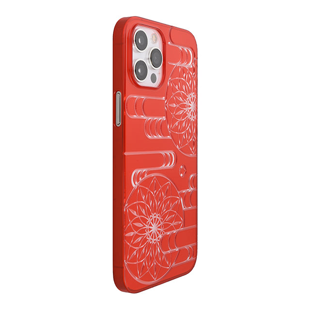 【Web限定】Air Jacket “kiriko” for iPhone12 Pro Max エ霞に鞠 (紅)