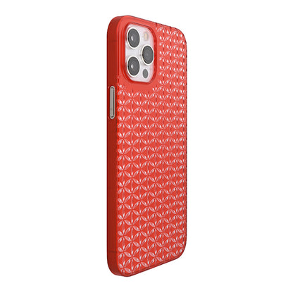 【Web限定】Air Jacket “kiriko” for iPhone12 Pro Max 麻の葉つなぎ (紅)