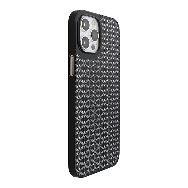 【Web限定】Air Jacket “kiriko” for iPhone12 Pro Max 麻の葉つなぎ (ピアノブラック)