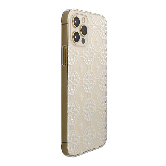 【Web限定】Air Jacket “kiriko” for iPhone12 / iPhone12 Pro 七宝に花十字 (クリア)