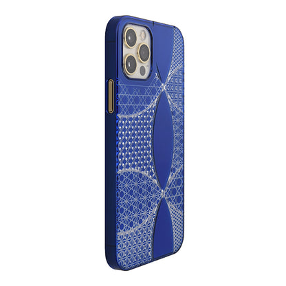 【Web限定】Air Jacket “kiriko” for iPhone12 / iPhone12 Pro 千代柄・七宝 (瑠璃)