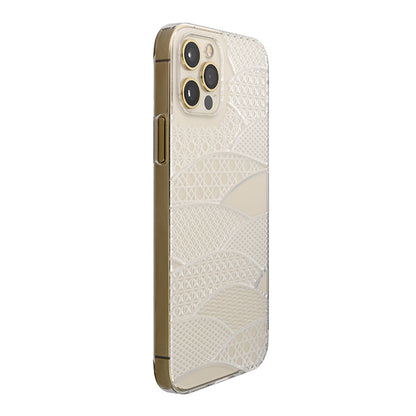 【Web限定】Air Jacket “kiriko” for iPhone12 / iPhone12 Pro 千代柄・扇 (クリア)