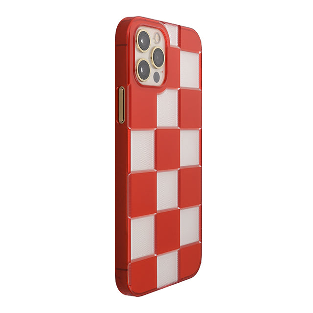 【Web限定】Air Jacket “kiriko” for iPhone12 / iPhone12 Pro 市松 (紅)