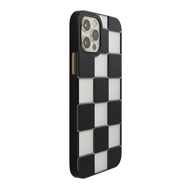 【Web限定】Air Jacket “kiriko” for iPhone12 / iPhone12 Pro 市松 (ピアノブラック)