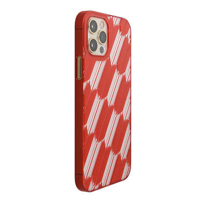 【Web限定】Air Jacket “kiriko” for iPhone12 / iPhone12 Pro 矢絣 (紅)