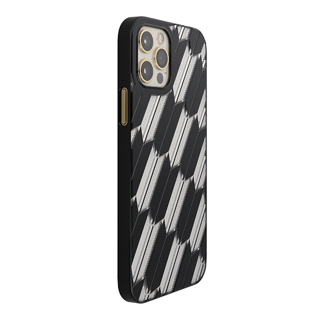 【Web限定】Air Jacket “kiriko” for iPhone12 / iPhone12 Pro 矢絣 (ピアノブラック)