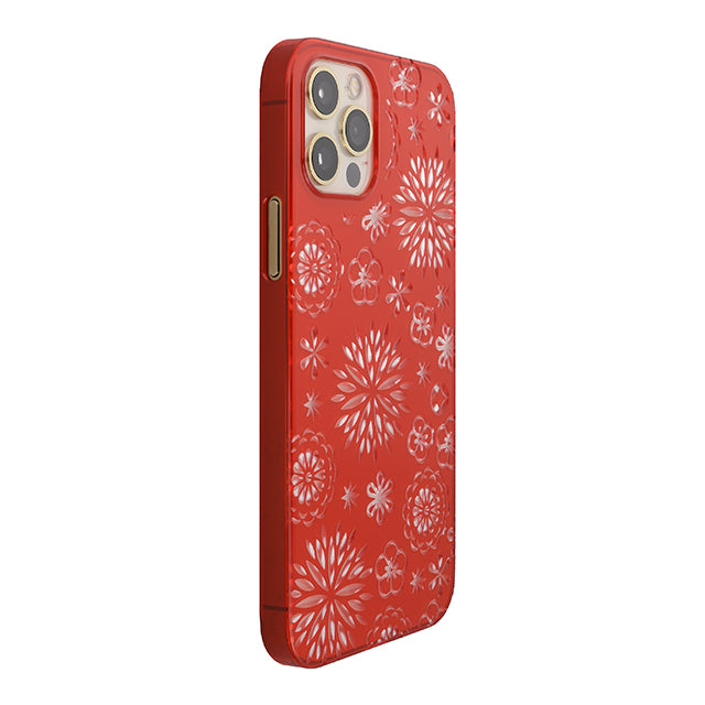 【Web限定】Air Jacket “kiriko” for iPhone12 / iPhone12 Pro 花 (紅)