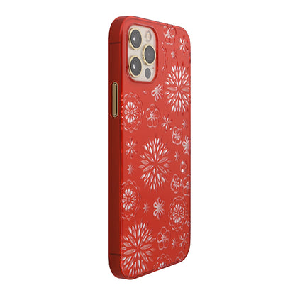 【Web限定】Air Jacket “kiriko” for iPhone12 / iPhone12 Pro 花 (紅)