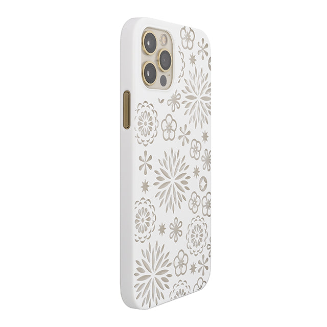 【Web限定】Air Jacket “kiriko” for iPhone12 / iPhone12 Pro 花 (ピュアホワイト)