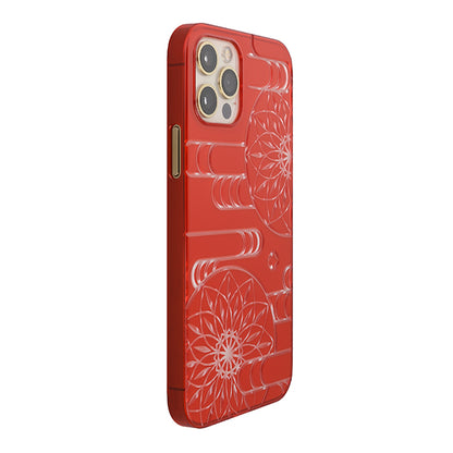 【Web限定】Air Jacket “kiriko” for iPhone12 / iPhone12 Pro エ霞に鞠 (紅)