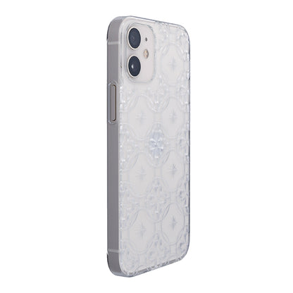 【Web限定】Air Jacket “kiriko” for iPhone12 mini 七宝に花十字 (クリア)