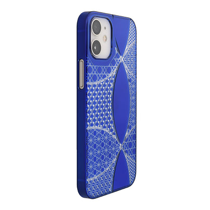 【Web限定】Air Jacket “kiriko” for iPhone12 mini 千代柄・七宝 (瑠璃)