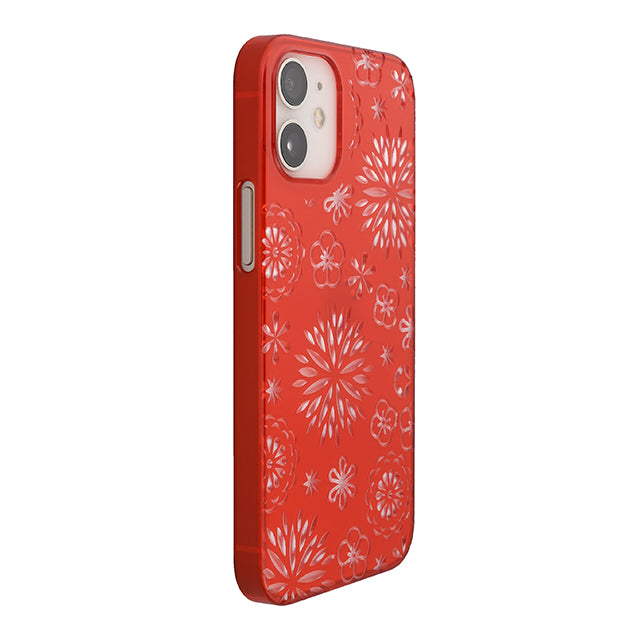 【Web限定】Air Jacket “kiriko” for iPhone12 mini 花 (紅)