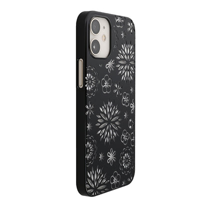 【Web限定】Air Jacket “kiriko” for iPhone12 mini 花 (ピアノブラック)