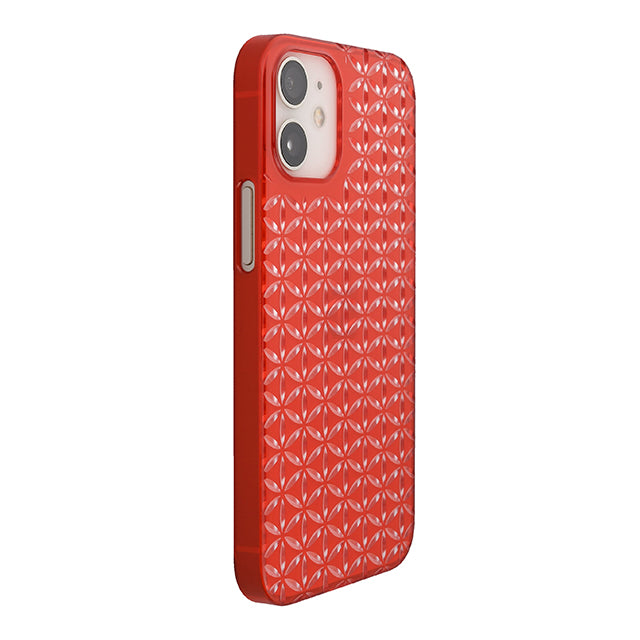 【Web限定】Air Jacket “kiriko” for iPhone12 mini 麻の葉つなぎ (紅)