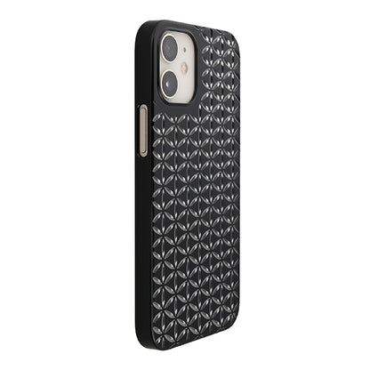 【Web限定】Air Jacket “kiriko” for iPhone12 mini 麻の葉つなぎ (ピアノブラック)