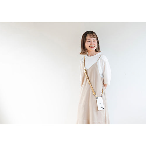 【WEB限定】P.S.SHOULDER STRAP【レザー】（ゴールド ）