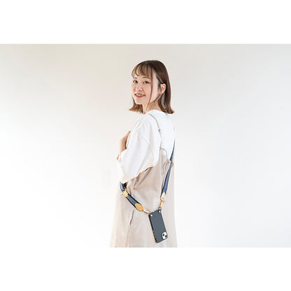 【WEB限定】P.S.SHOULDER STRAP【西陣織】 桐竹鳳凰（青色）（縁ブラック）