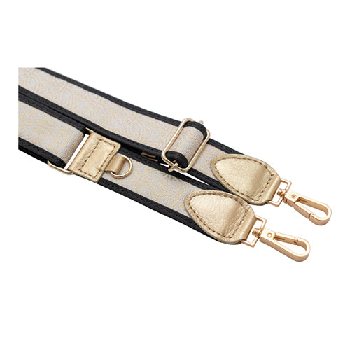 【WEB限定】P.S.SHOULDER STRAP【西陣織】 七宝（白色）（縁ブラック）