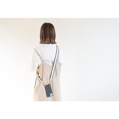 【WEB限定】P.S.SHOULDER STRAP【西陣織】 七宝（白色）（縁ブラック）