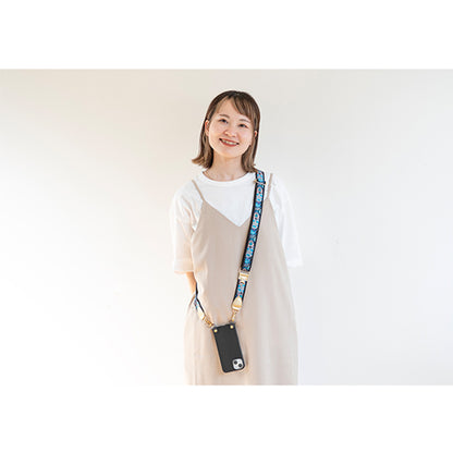 【WEB限定】P.S.SHOULDER STRAP【西陣織】 梅紋（紫色）（縁ブラック）