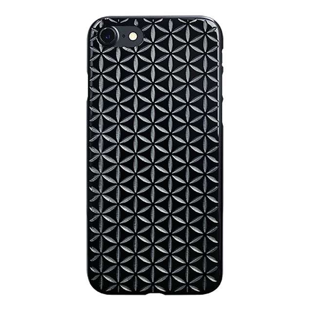 【Web限定】AIR JACKET ”kiriko” for iPhone8/7  麻の葉つなぎ(ピアノブラック)