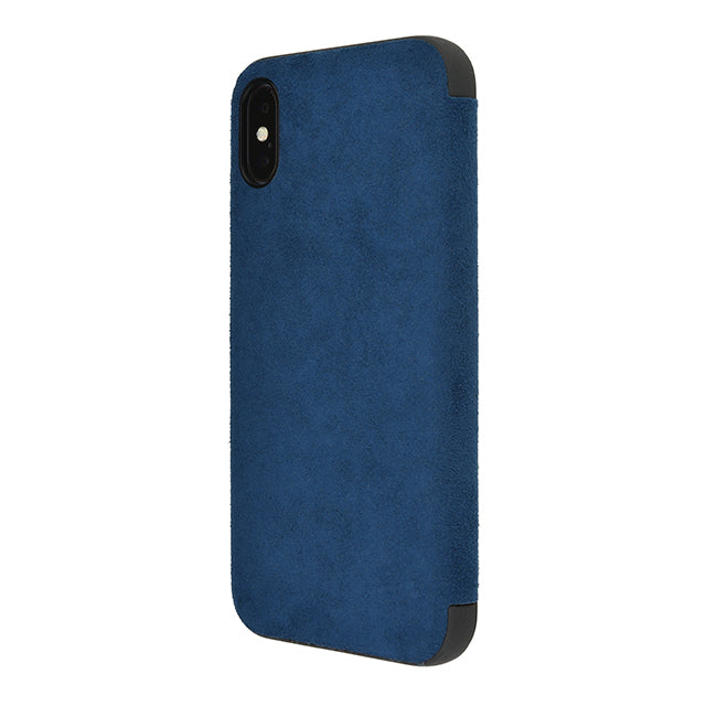 Ultrasuede(R) Flip Case for iPhone X (Blue)