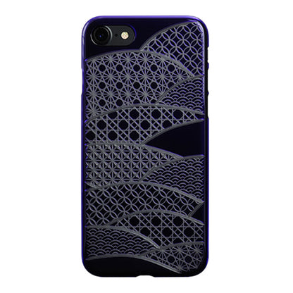 【Web限定】AIR JACKET ”kiriko” for iPhone8/7  千代柄・扇(葡萄)