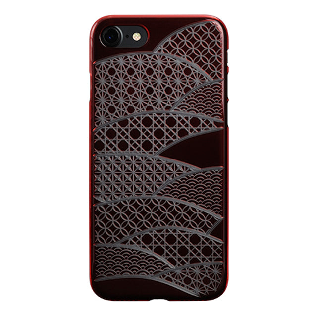 【Web限定】AIR JACKET ”kiriko” for iPhone8/7 千代柄・扇(紅)