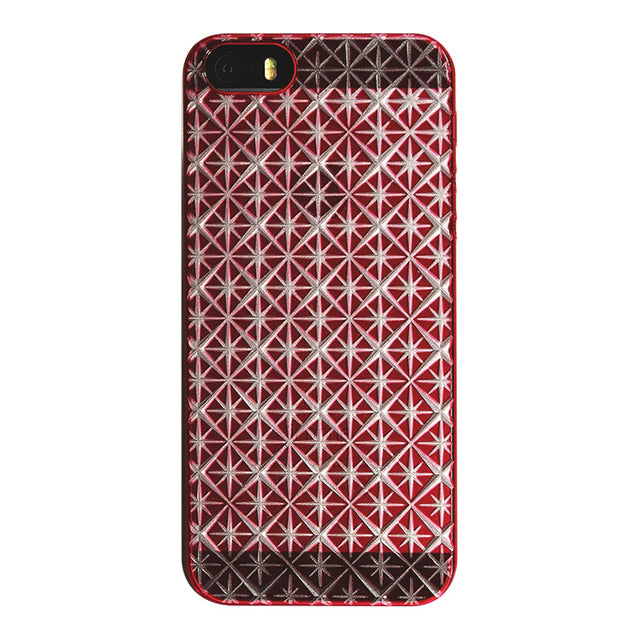 【Web限定】AIR JACKET ”kiriko” for iPhone SE/5s/5 (七宝柄・茜色)