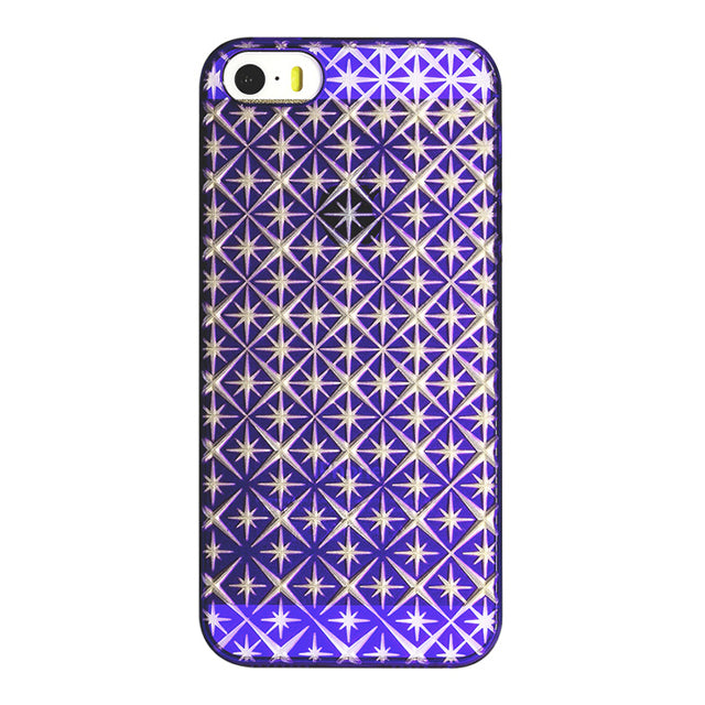 【Web限定】AIR JACKET ”kiriko” for iPhone SE/5s/5 (七宝柄・葡萄色)