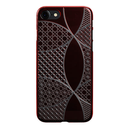 【Web限定】AIR JACKET ”kiriko” for iPhone8/7  千代柄・七宝(紅)