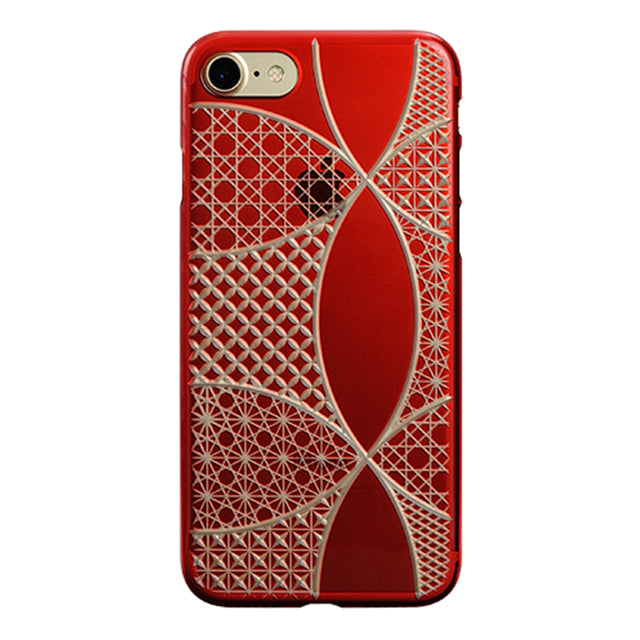 【Web限定】AIR JACKET ”kiriko” for iPhone8/7  千代柄・七宝(紅)