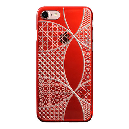 【Web限定】AIR JACKET ”kiriko” for iPhone8/7  千代柄・七宝(紅)