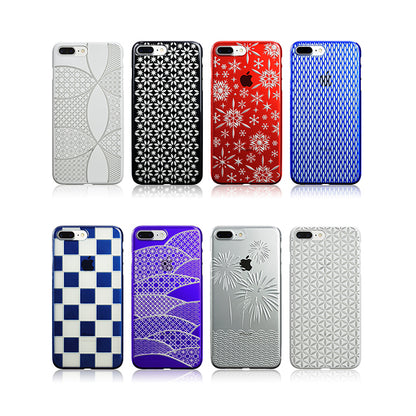 【Web限定】AIR JACKET ”kiriko” for iPhone8 Plus/7 Plus 花火(藍)