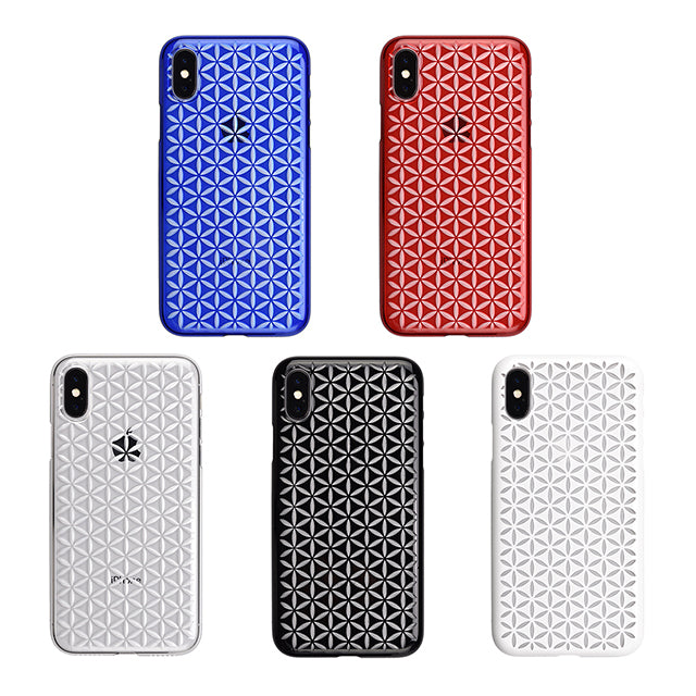 【Web限定】AIR JACKET ”kiriko” for iPhone X 麻の葉つなぎ (紅)