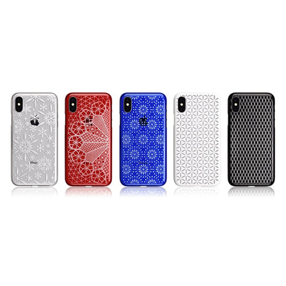 【Web限定】AIR JACKET ”kiriko” for iPhone X 千代柄・扇 (クリア)