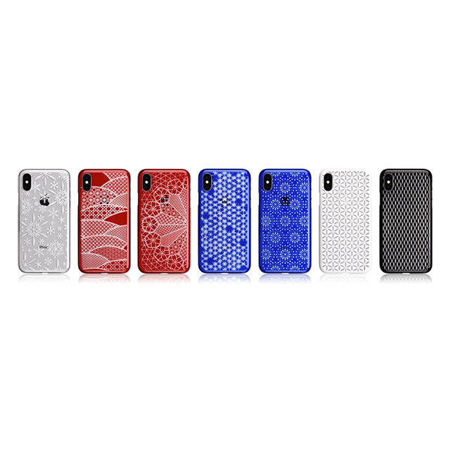 【Web限定】AIR JACKET ”kiriko” for iPhone X 麻の葉崩し (ピュアホワイト)