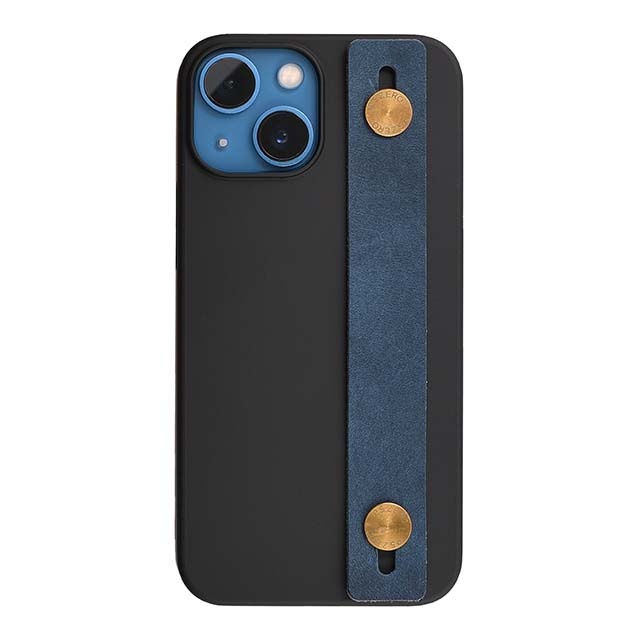 【Web限定】AirJacket Leather Band A(Black) iPhone 13 mini (Navy)　POWER SUPPORT